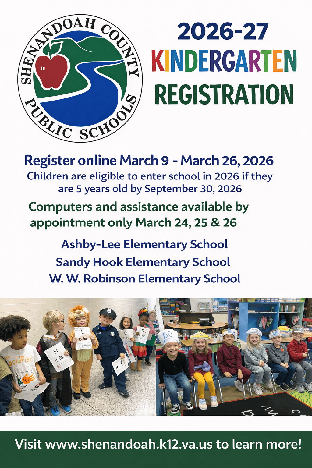 SCPS 2026-2027 Kindergarten Registration Open